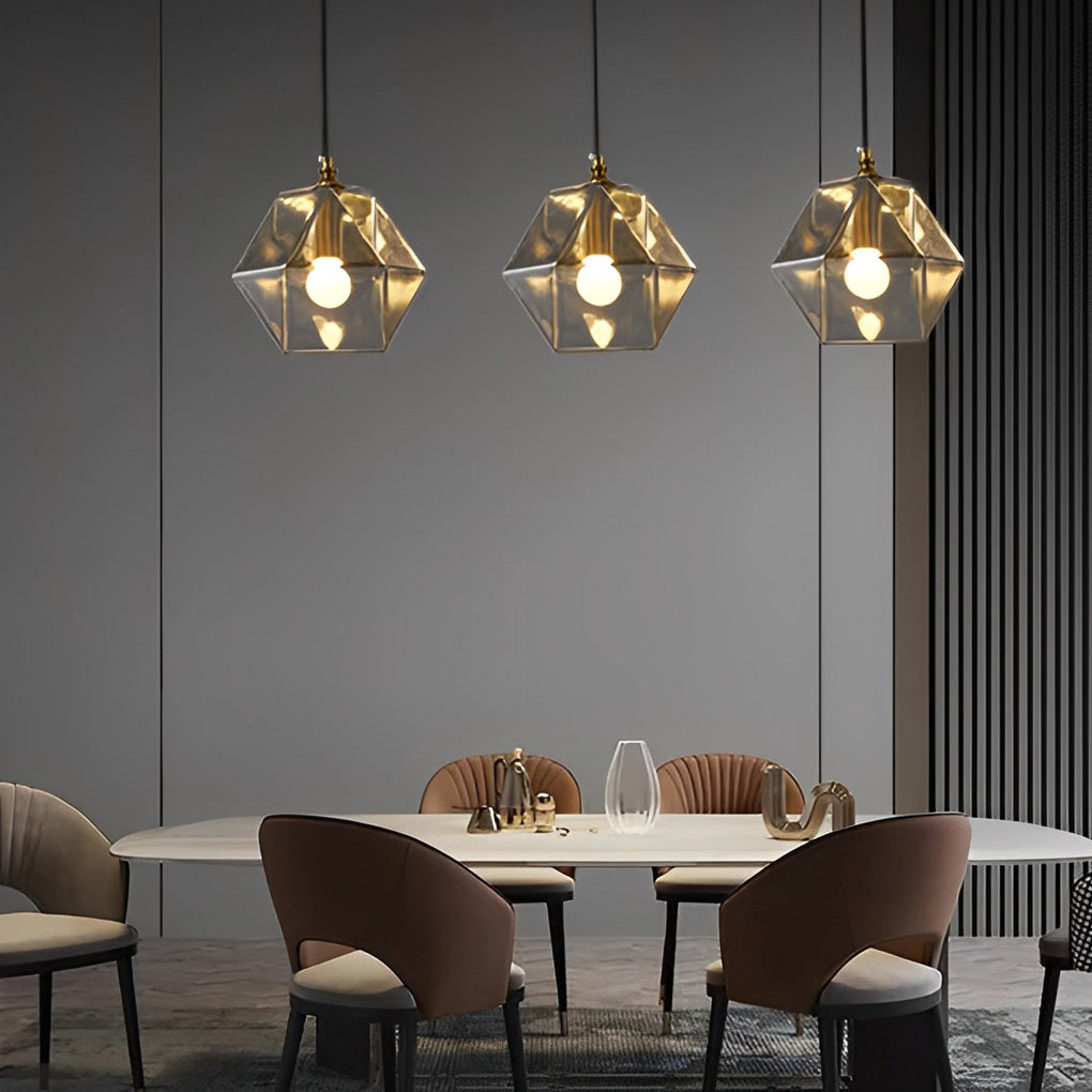 Modern Nordic Glass Pendant Light with Metal Frame