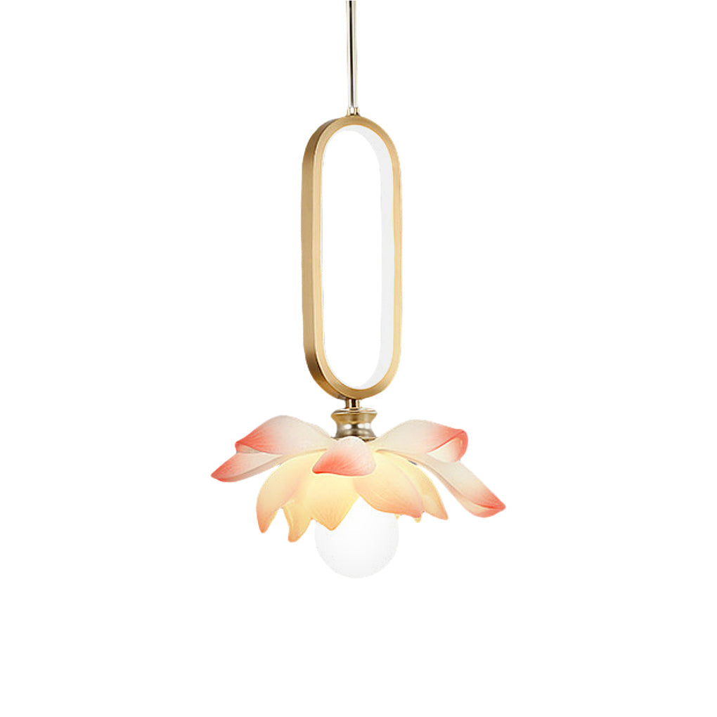 Lotus Flower Modern Pendant Light with LED Ring Design