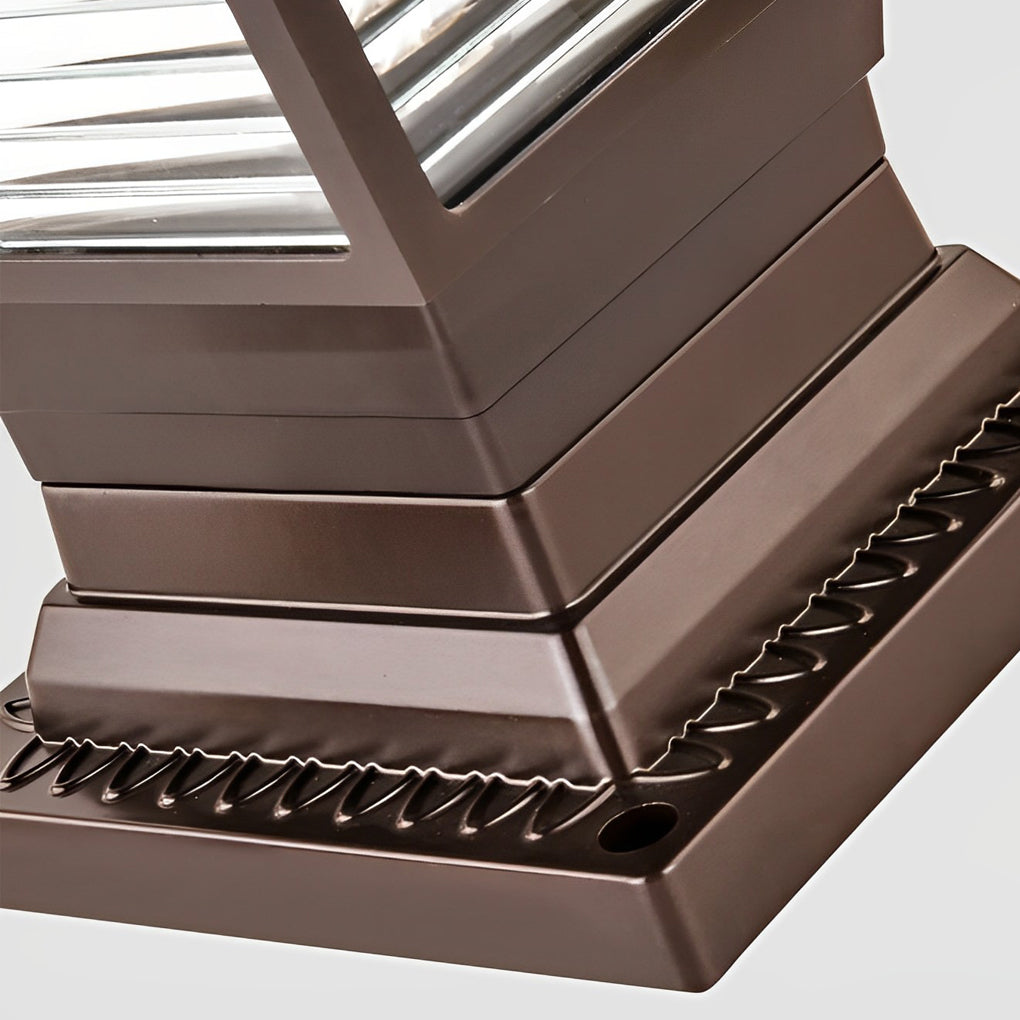 Modern Solar Fence Post Light - Glass & Aluminum Outdoor