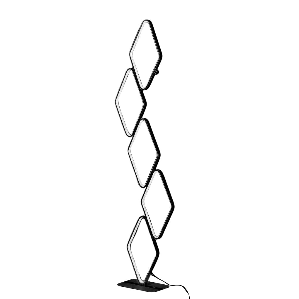 Modern 5-Tier Stacked Square LED Floor Lamp - Aluminum & Iron