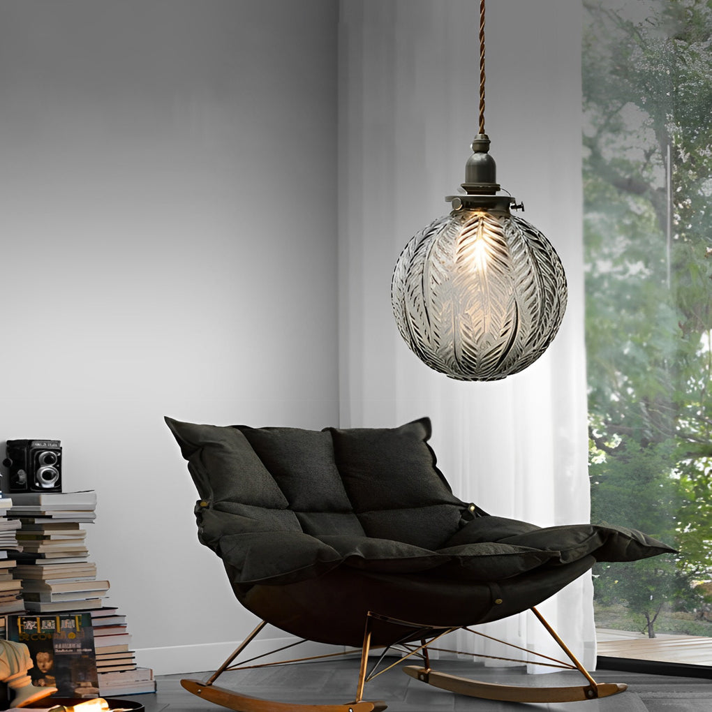 Modern Glass Ball Pendant Light with 3-Step Dimming LED