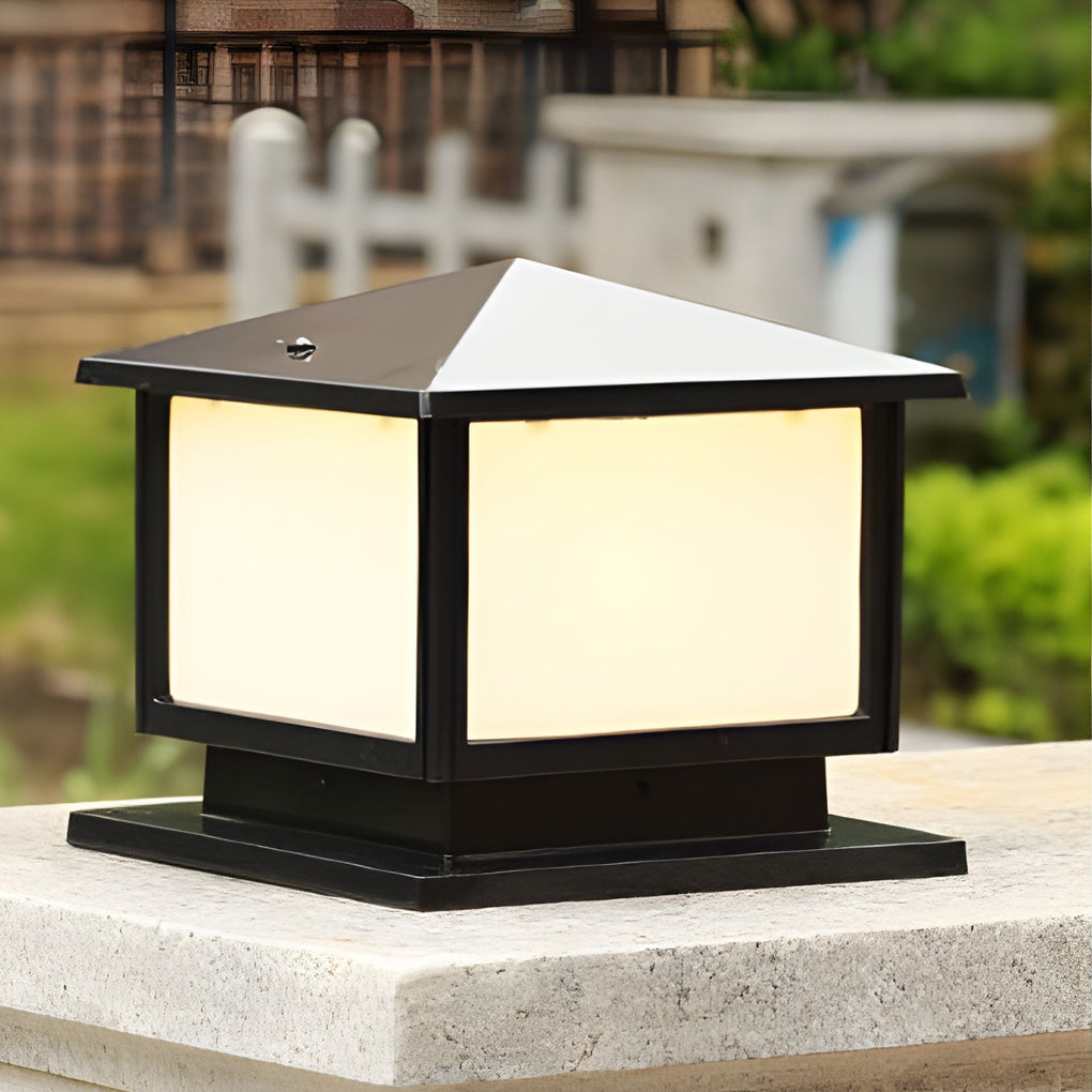 Square LED Solar Fence Post Light with Three-Step Dimming