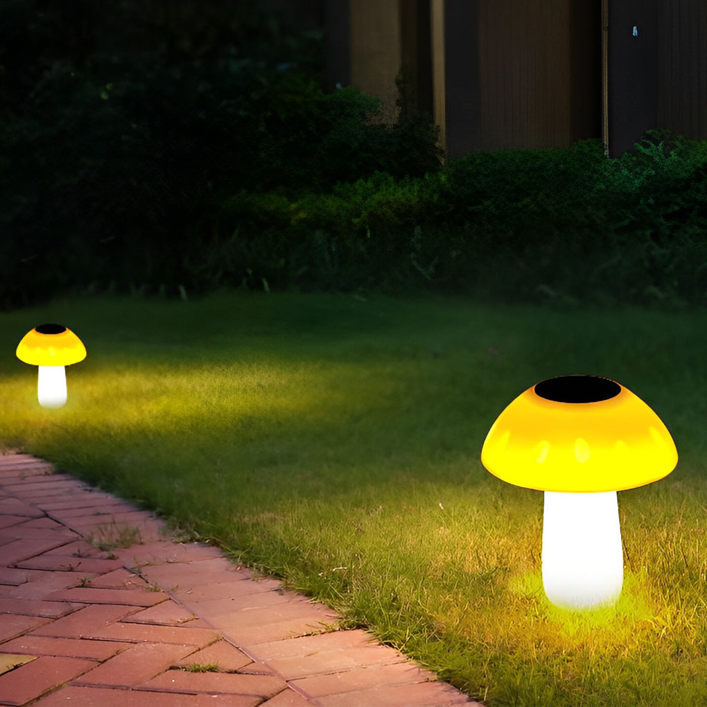 Mushroom Solar LED Lawn Light - Waterproof Outdoor Garden Lighting