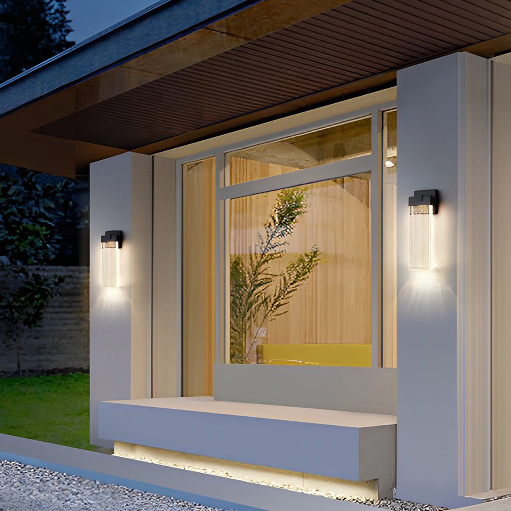 Rectangular Bubble Crystal Modern Outdoor Wall Lamp - Waterproof LED