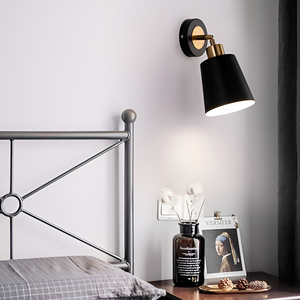Adjustable Black & Gold Wall Sconce with 3-Step Dimming