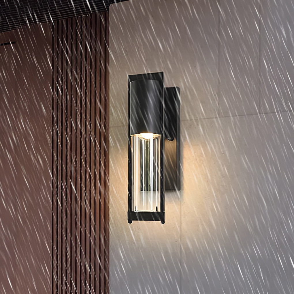 Industrial Glass Outdoor Wall Sconce Waterproof Antique Black