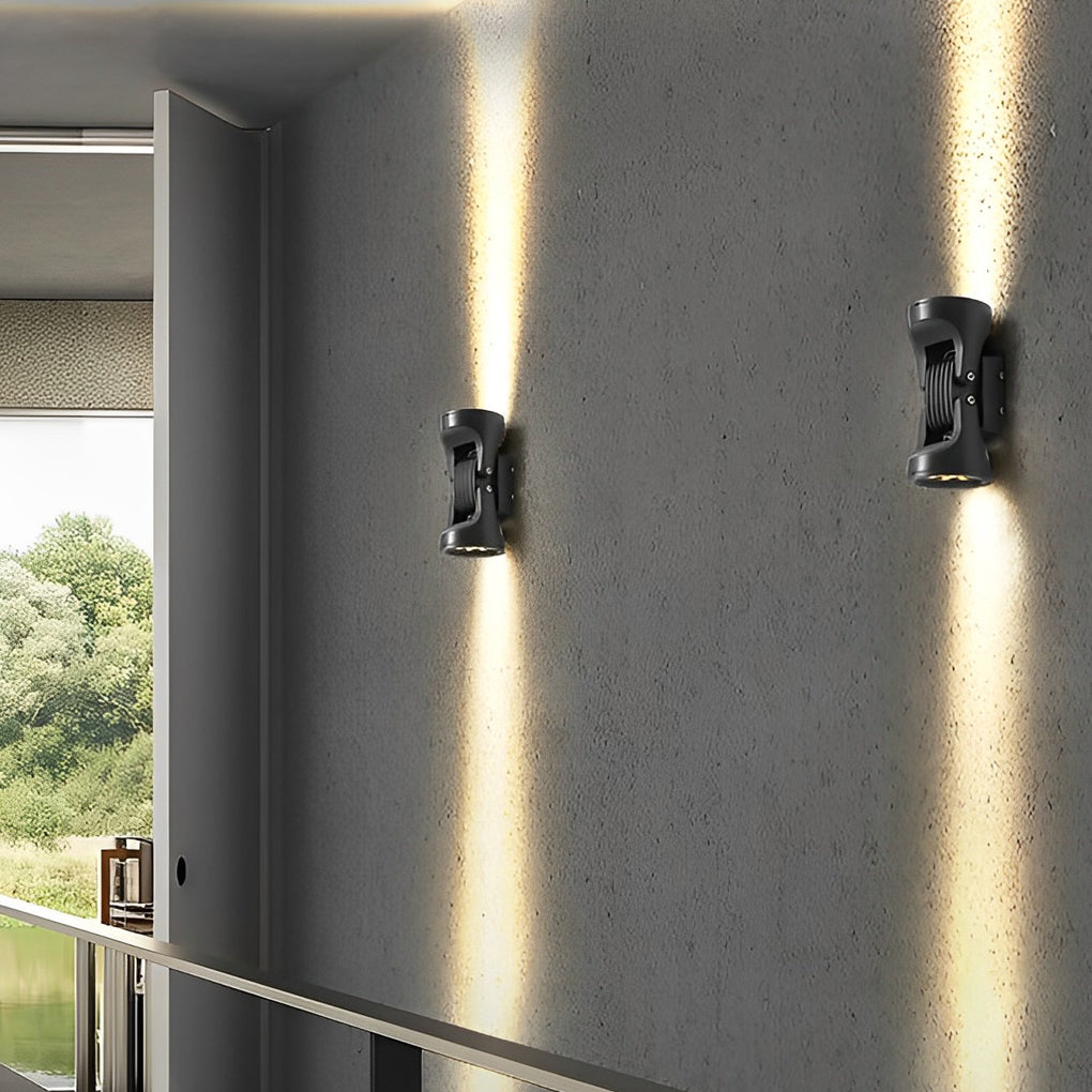 Rotating LED Up Down Outdoor Wall Light - Modern Aluminum