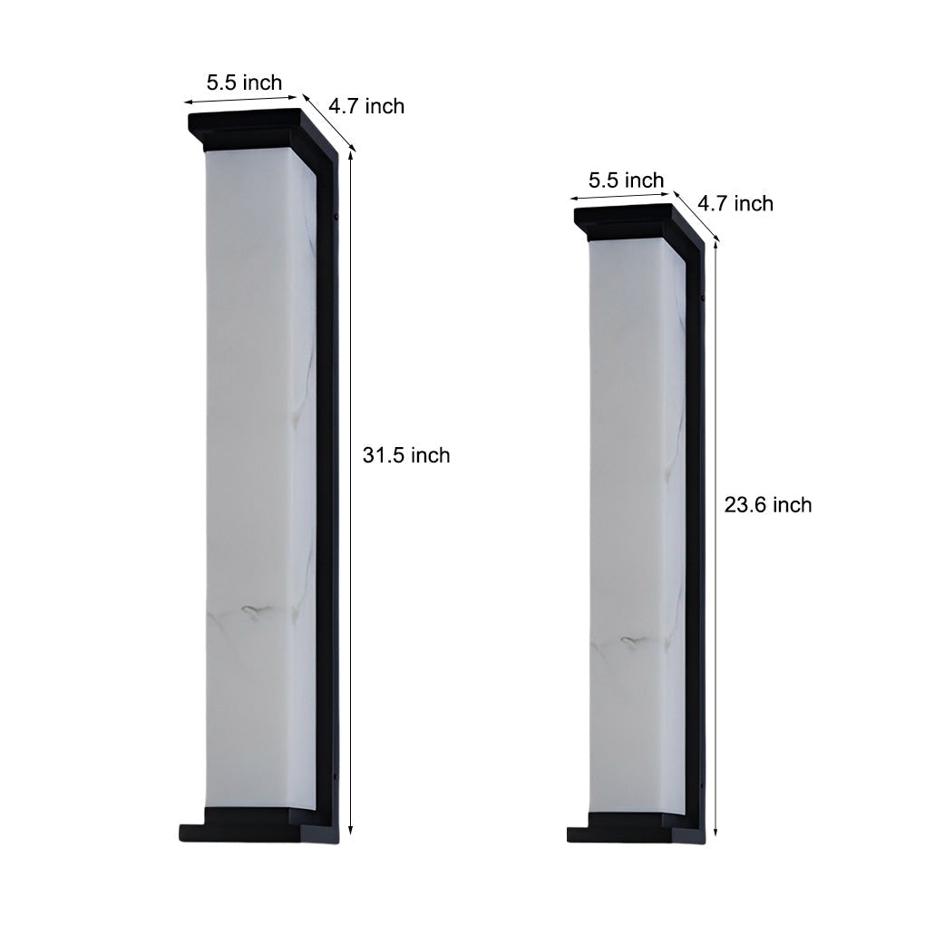 Modern Waterproof Outdoor Wall Light - Stainless Steel & Marble