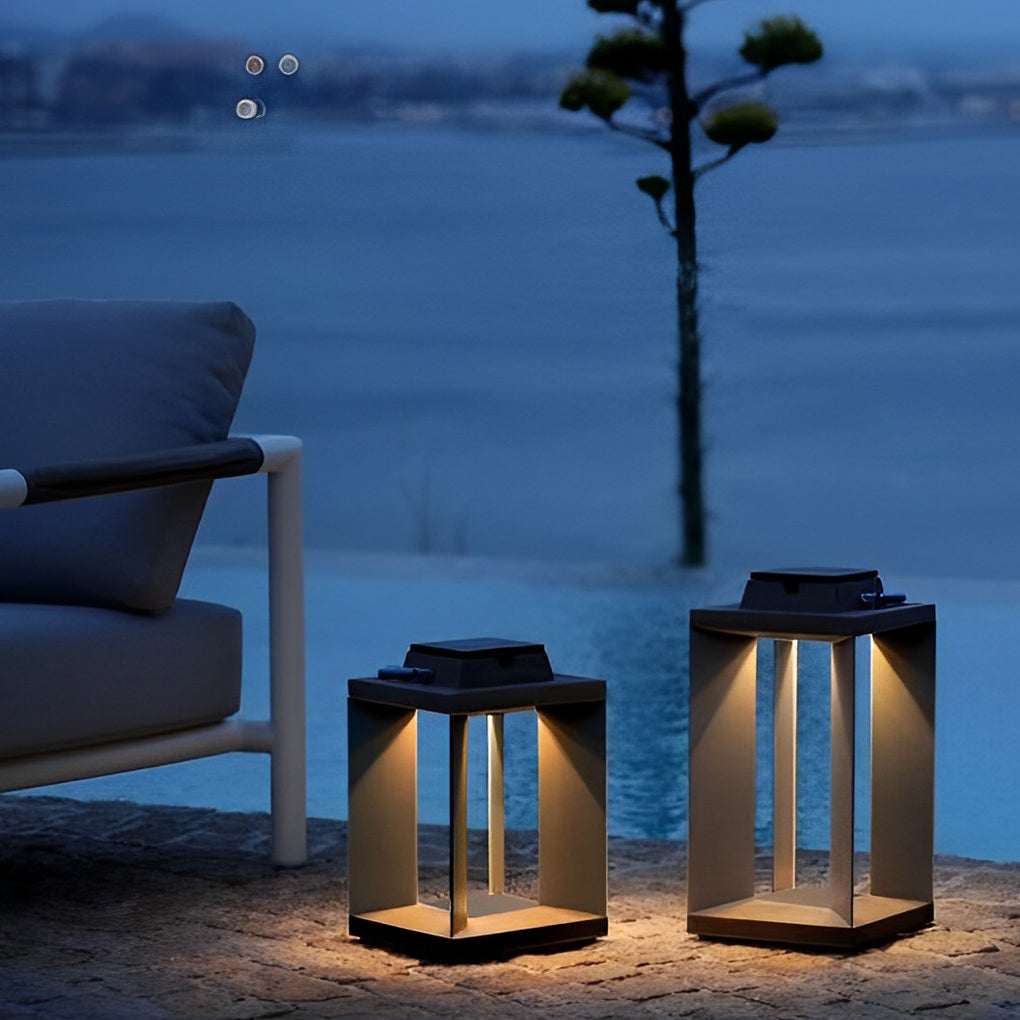 Modern Black Solar Outdoor Floor Lamp with LED - Waterproof