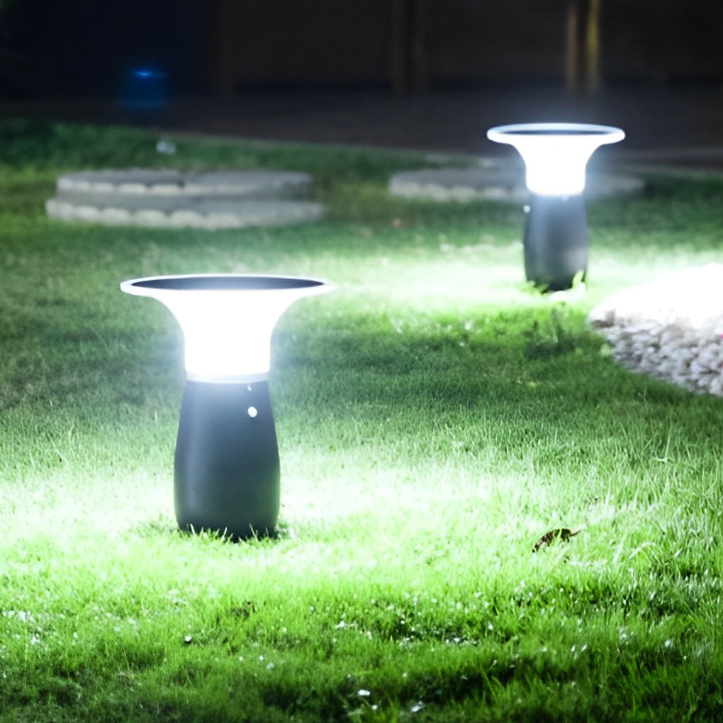 Solar LED Path Light Modern Black Aluminum Outdoor Landscape Lighting