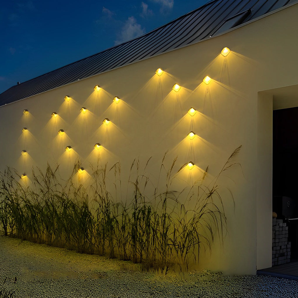 Modern Solar LED Outdoor Wall Light with Multi-Color RGB Modes