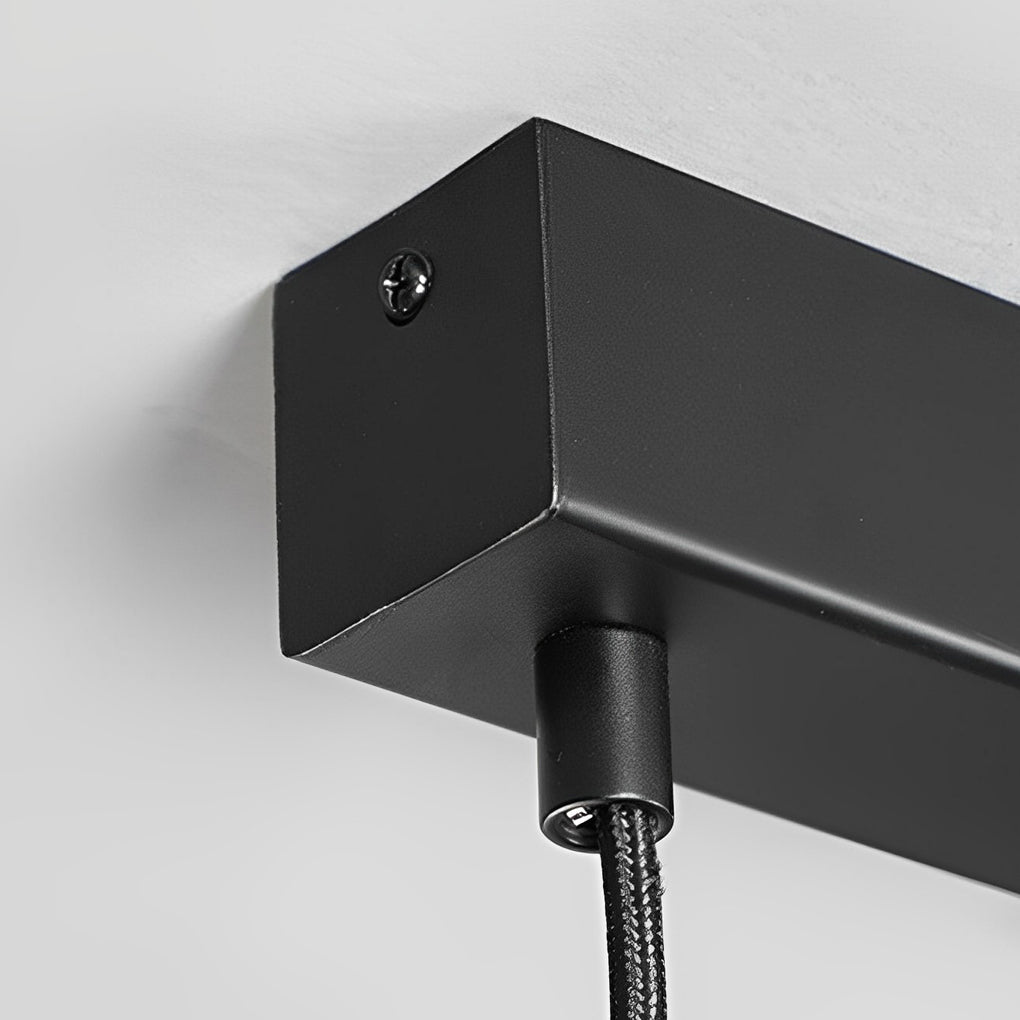 30" Rectangular Black Pendant Light with LED Aluminum PMMA Shade