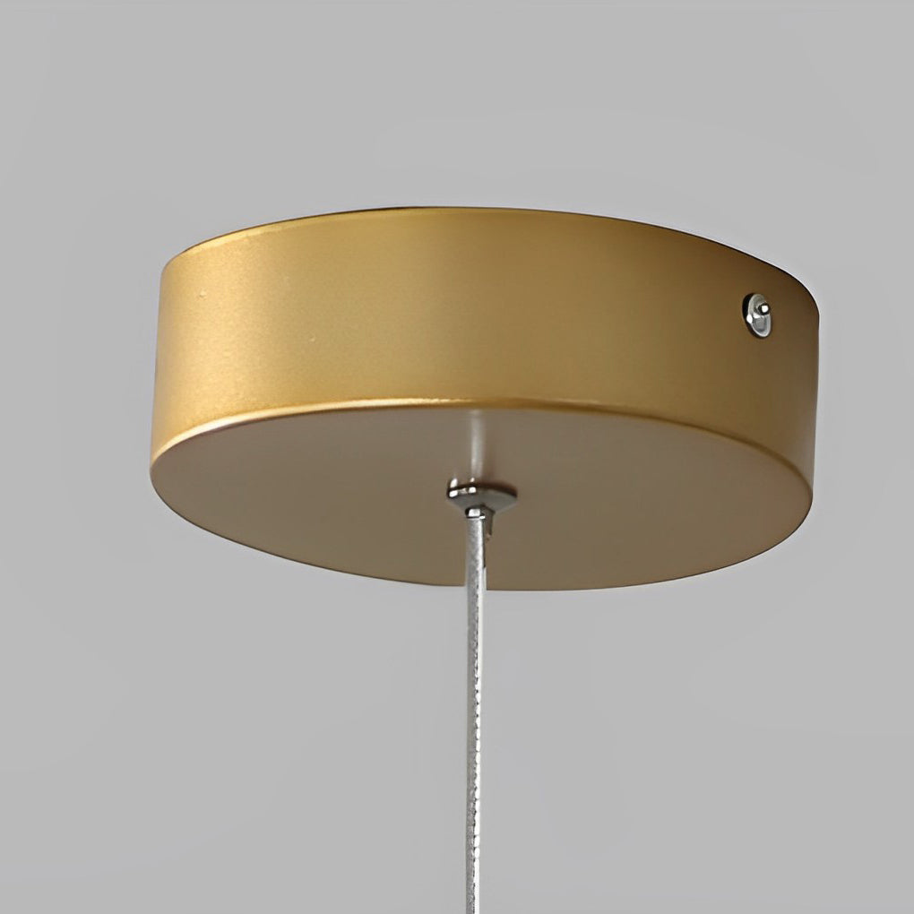 Modern LED Ring Staircase Chandelier - Aluminum & Acrylic Gold