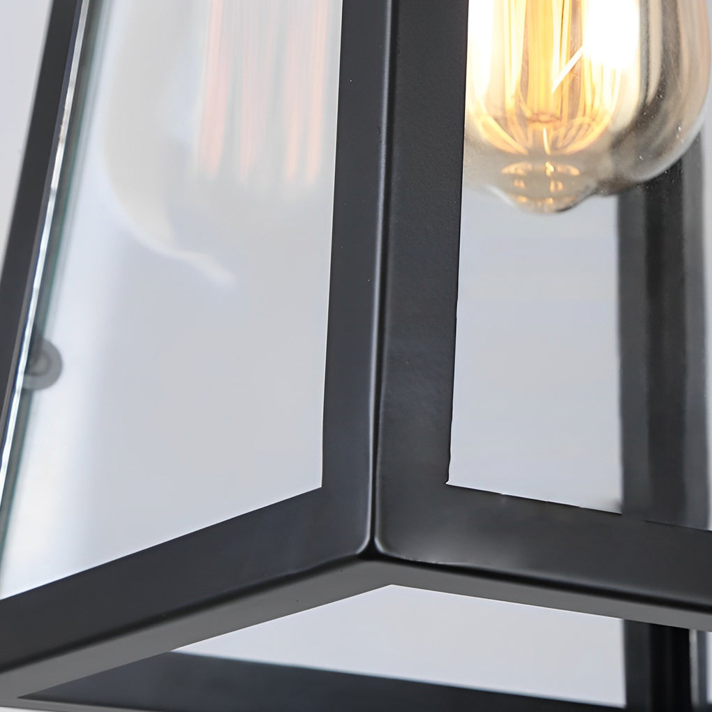 Waterproof Iron Glass Outdoor Pendant Light - Modern Black 6W LED