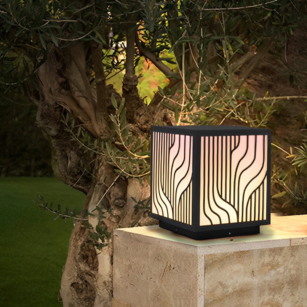 Modern Square Outdoor Post Light – Stainless Steel & Acrylic