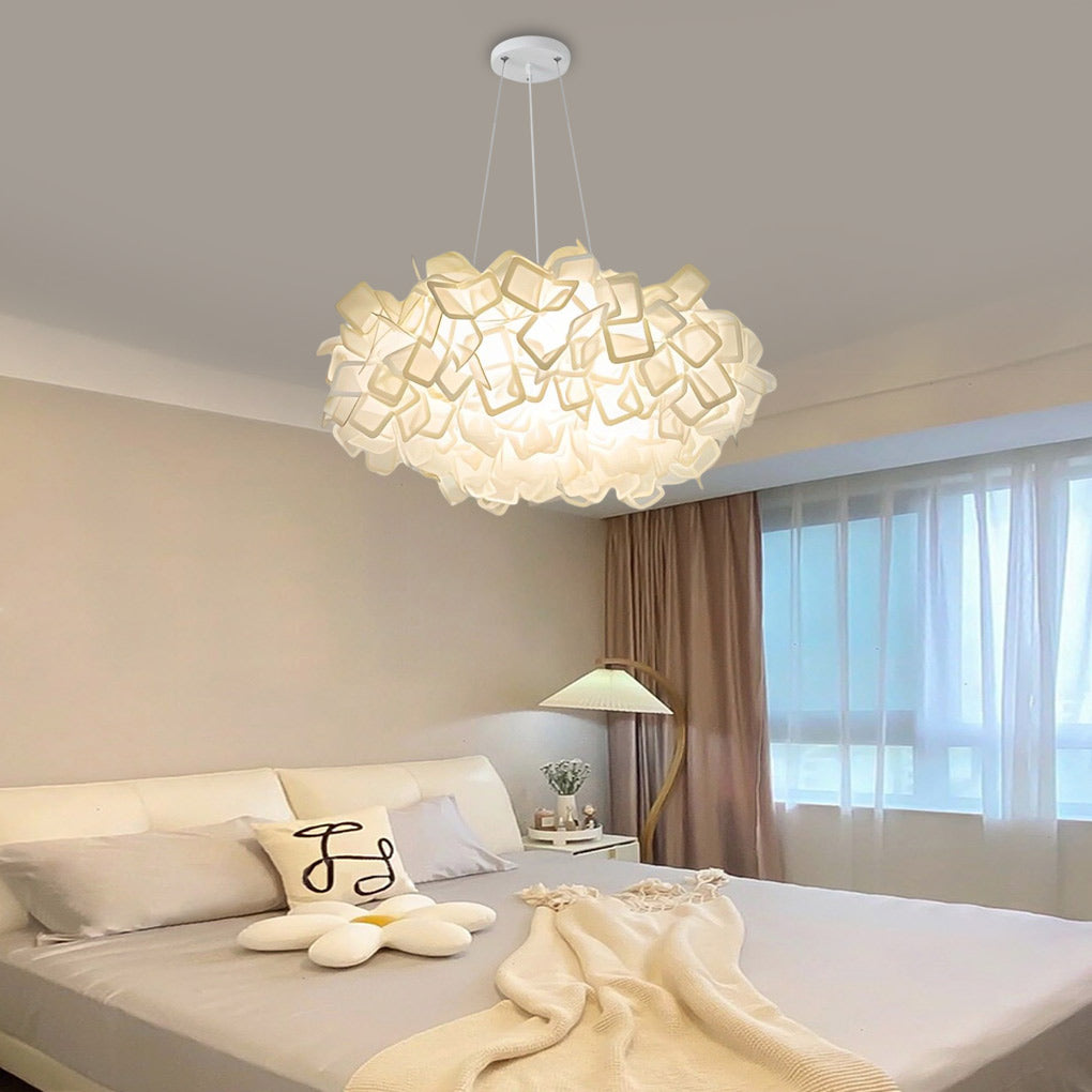 Modern White Flower Petal LED Pendant Light - 3-Step Dimmable