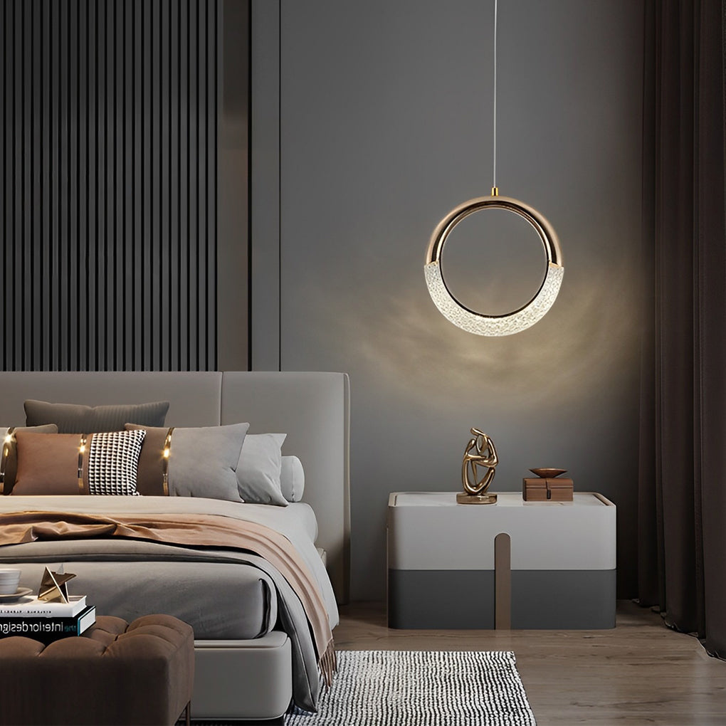 Modern Nordic Ring Pendant Light with LED – Gold Electroplated