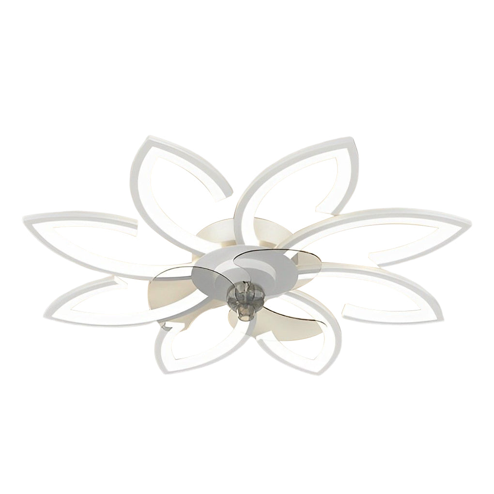 Modern Flower LED Ceiling Fan Light with Stepless Dimming