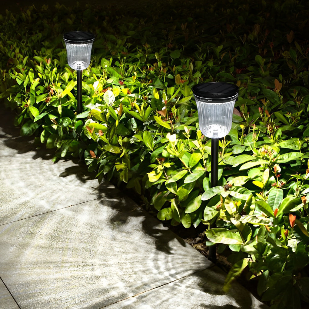 Solar Motion Sensor Lawn Lights Set of 2 - Waterproof LED Outdoor