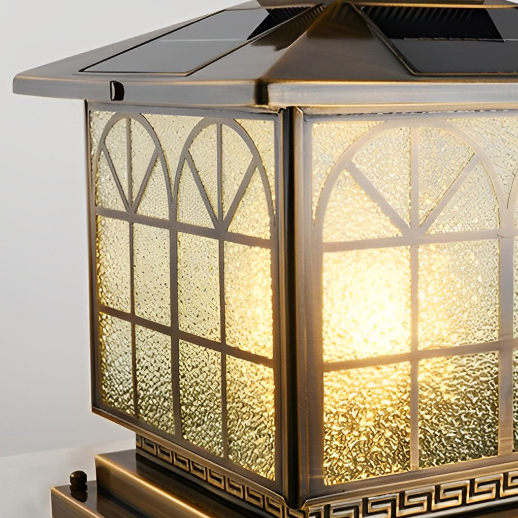 Modern Bronze Solar Post Cap Light with 3-Step Dimming