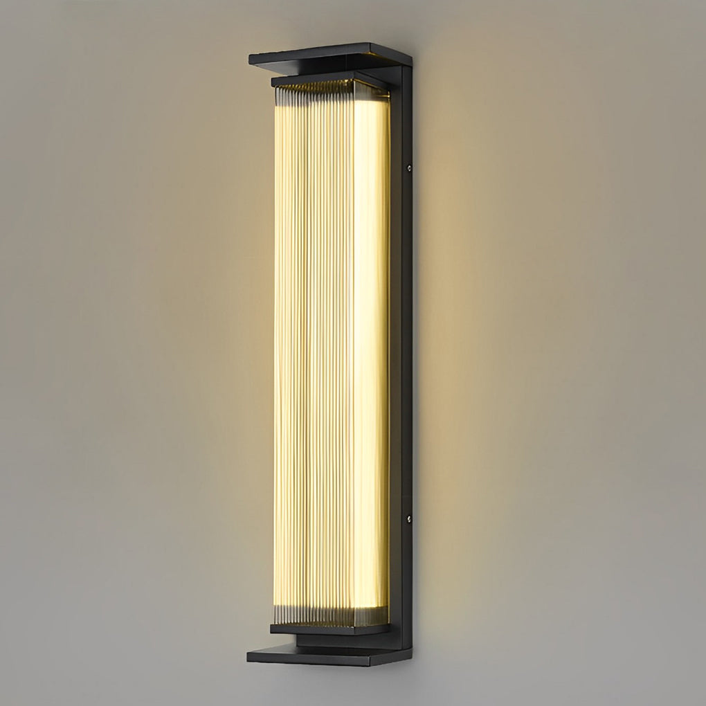 Industrial Black LED Outdoor Wall Light with Acrylic Shade