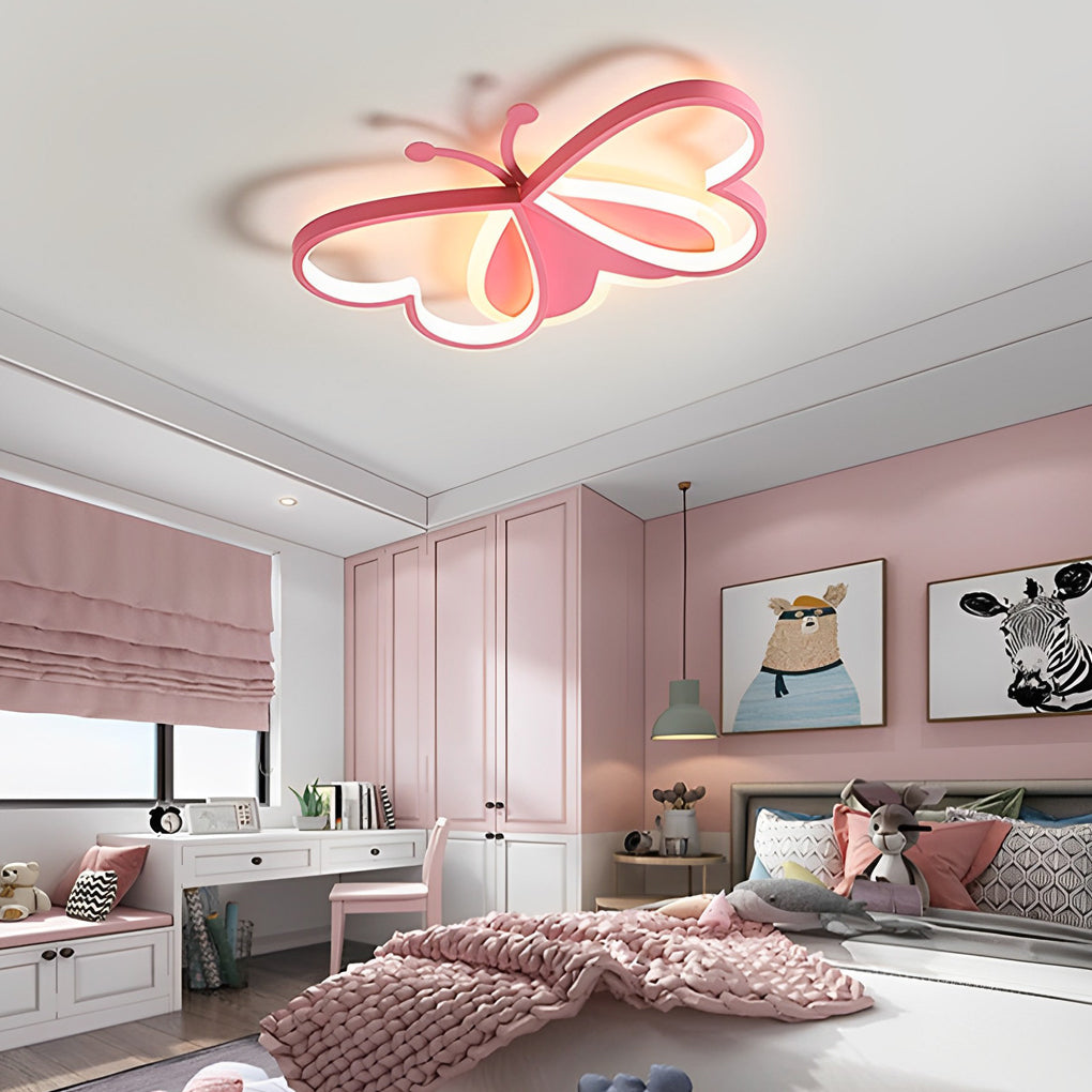Butterfly Flush Mount LED Ceiling Light Modern Acrylic Metal