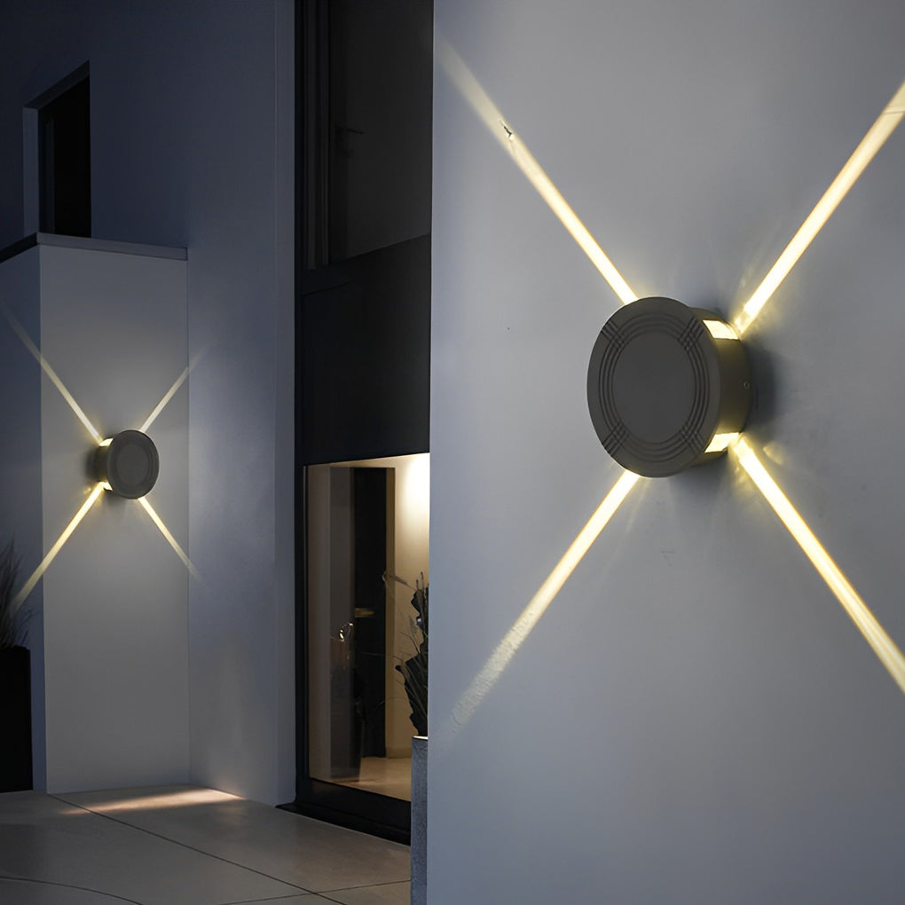 12W Cross Star LED Outdoor Wall Light - Waterproof Modern Design