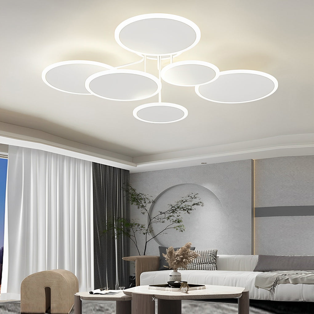 Nordic Round LED Ceiling Light - Matte White Three-Step Dimming