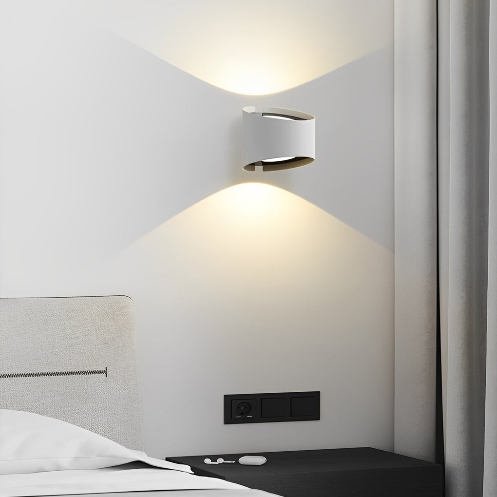 Modern Round LED Wall Sconce Aluminum Up Down Light