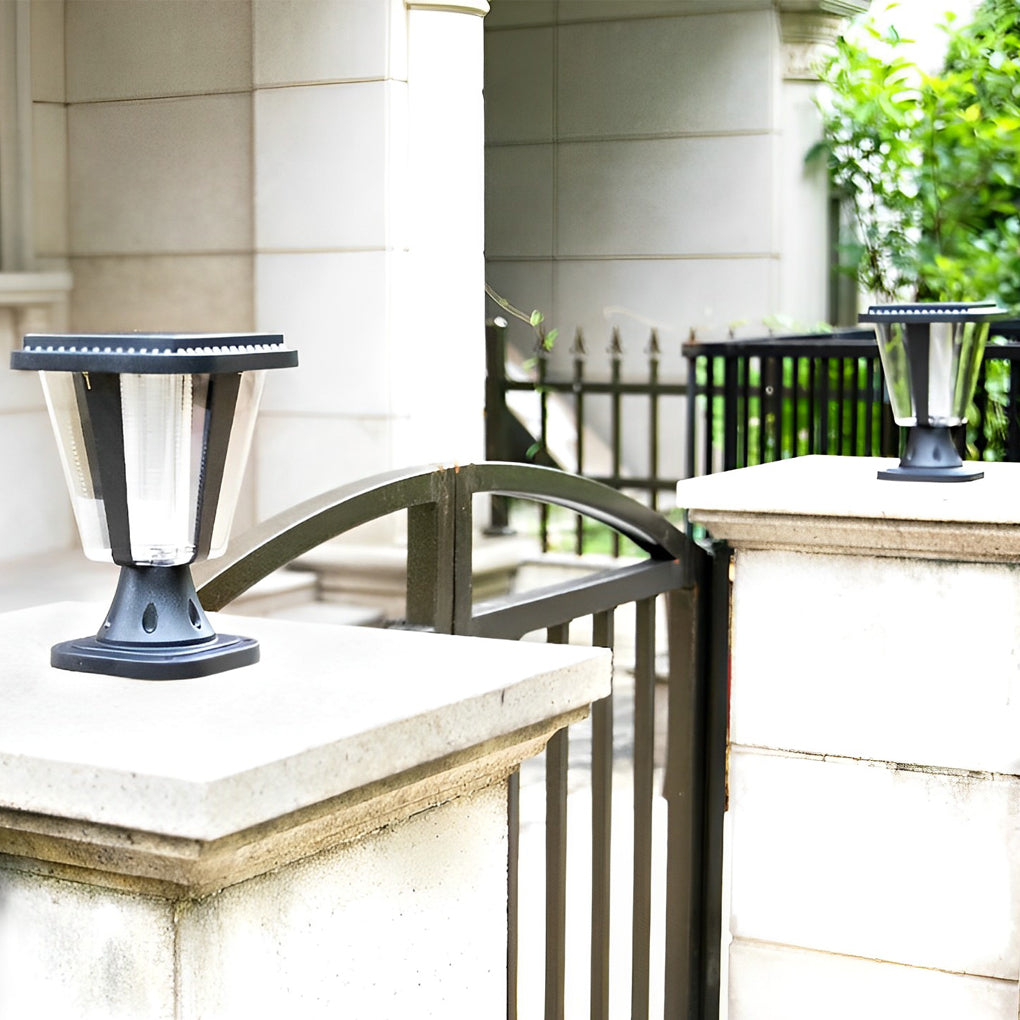 Modern Solar Motion Sensor Post Cap Light - Aluminum & Acrylic