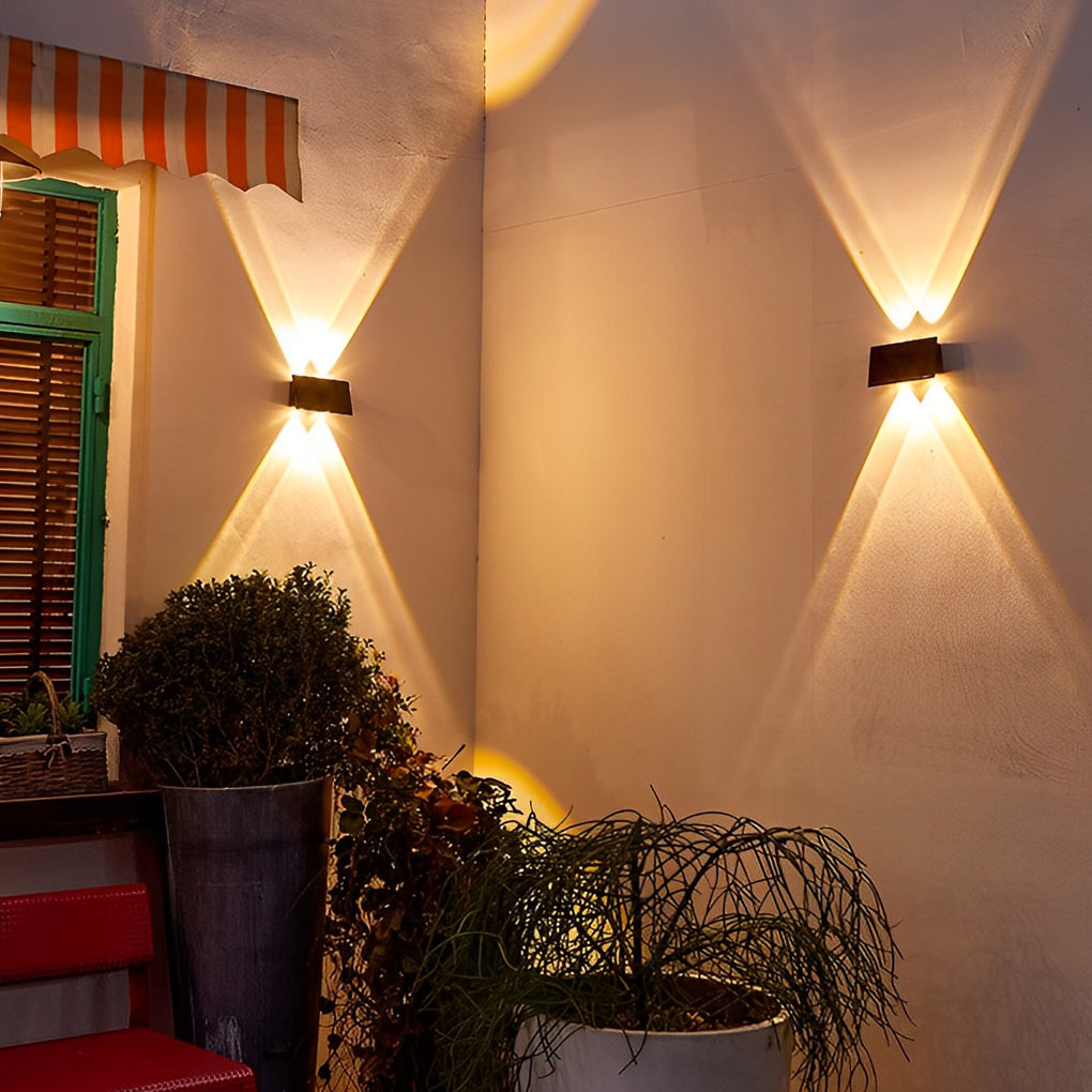Solar LED Up Down Wall Light Waterproof Outdoor Modern Washer