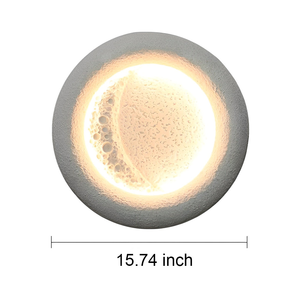 Moon Shaped Waterproof LED Wall Lamp 10W Outdoor Concrete Sconce