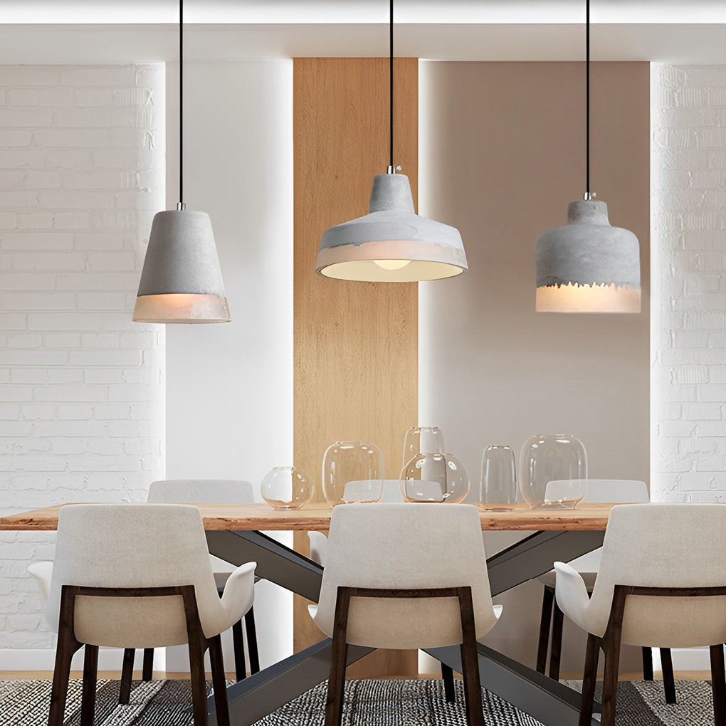 Industrial Cement Pendant Light – Modern Minimalist Chandelier