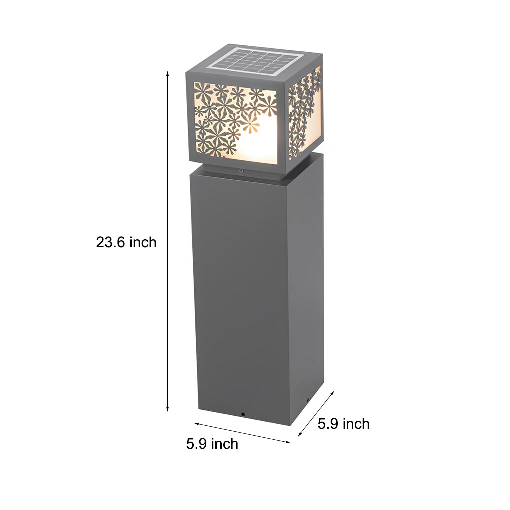 Snowflake Solar LED Bollard Light Outdoor Waterproof Lawn Lamp