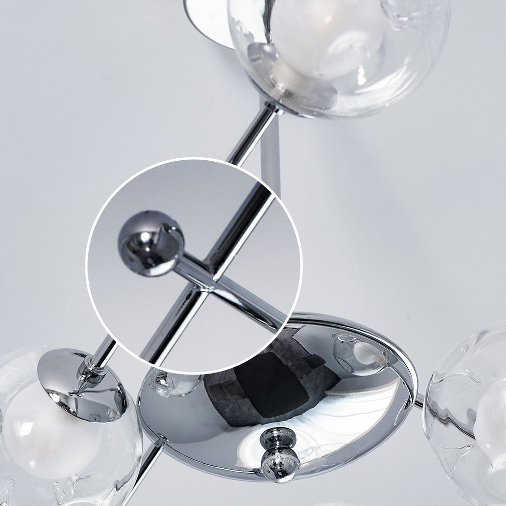 Modern Multi-Light Glass Globe Chandelier with Three-Step Dimming