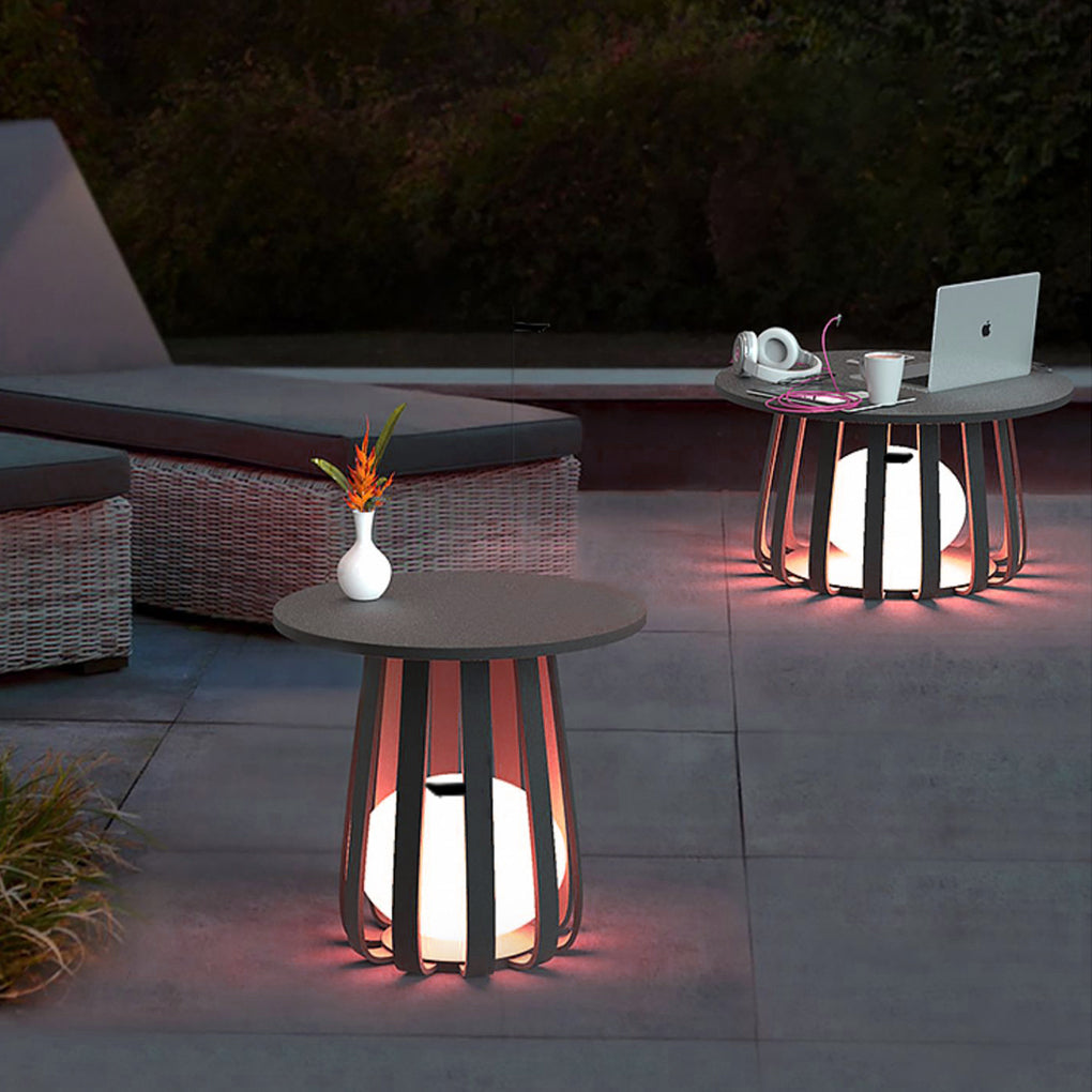 Solar Powered Outdoor Lantern with Table Top - Waterproof IP65 Iron