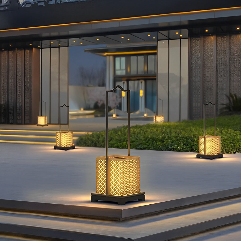 Modern Black LED Outdoor Solar Lawn Lamp with Waterproof Design