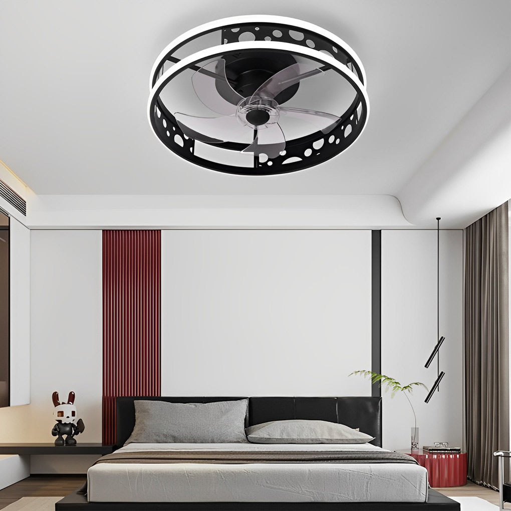 Modern Bladeless Ceiling Fan Light with Dimmable LED