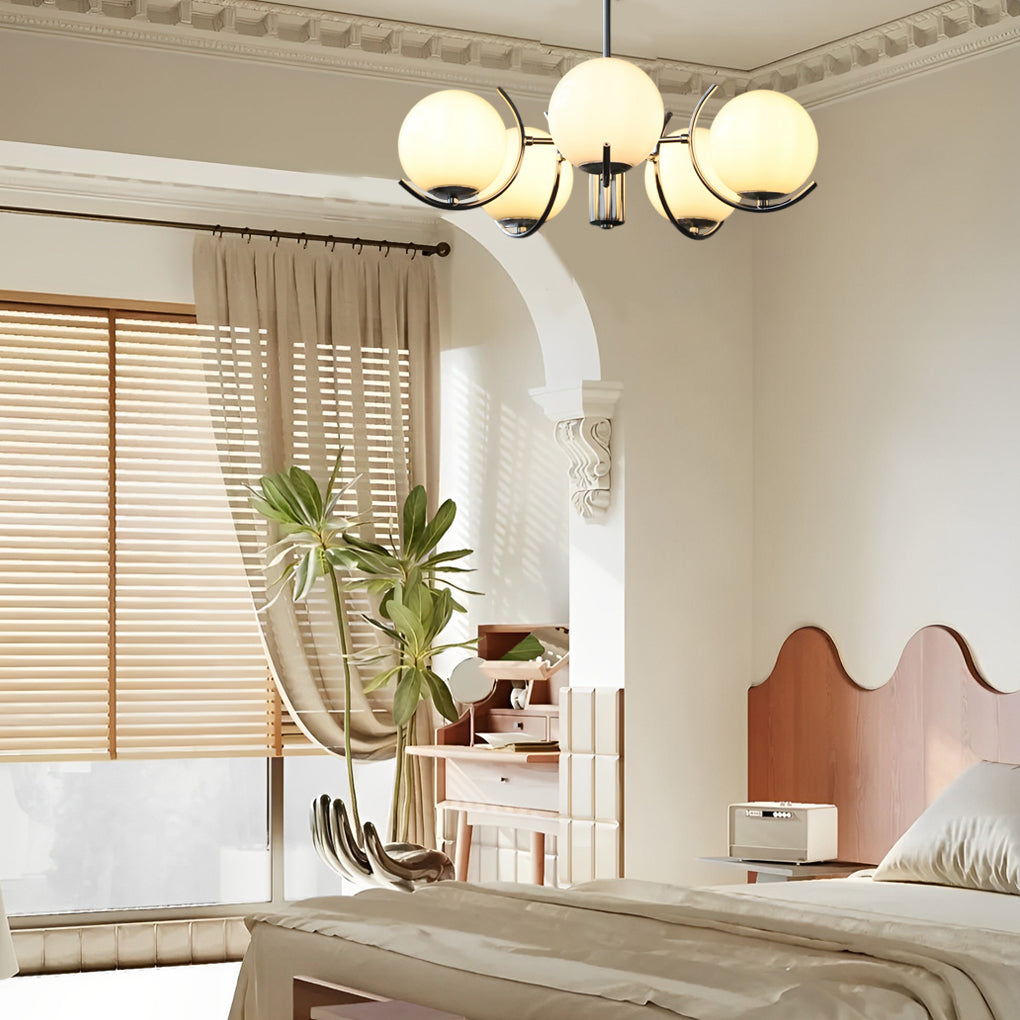 Modern Glass Globe Chandelier - 4/5 Lights Nordic Iron Design