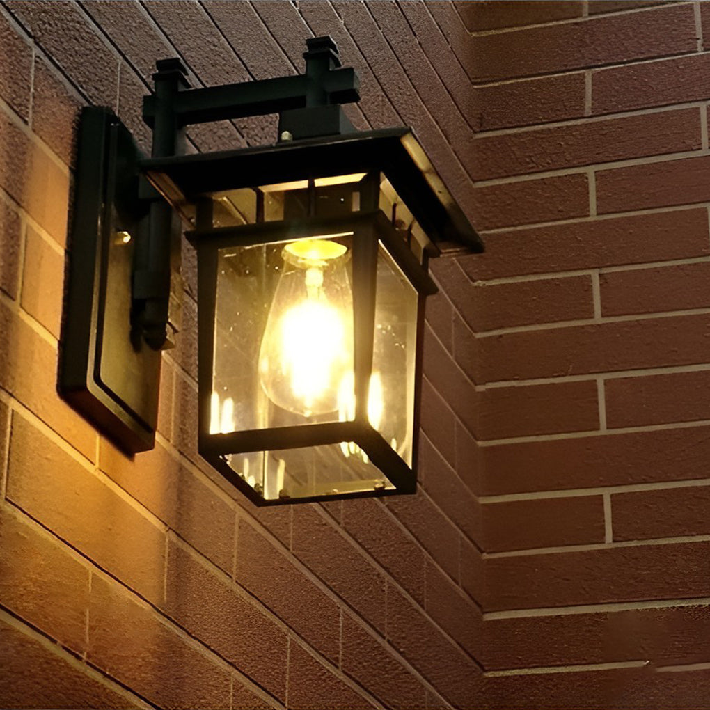 Industrial Glass Outdoor Wall Sconce Waterproof LED Lamp