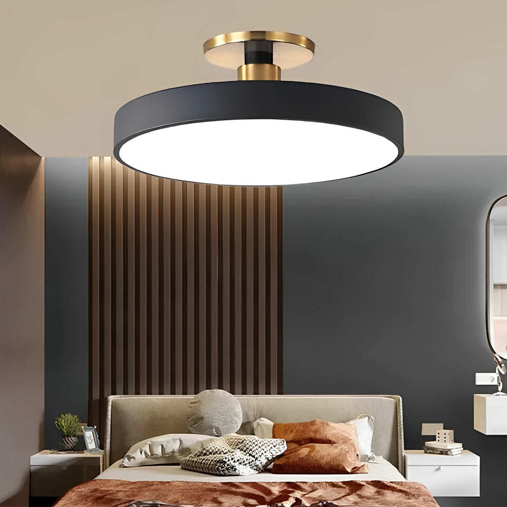 Modern Circular LED Semi-Flush Mount Ceiling Light