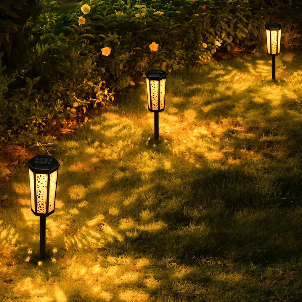RGB Hexagon Solar Stake Light Waterproof Landscape Lighting