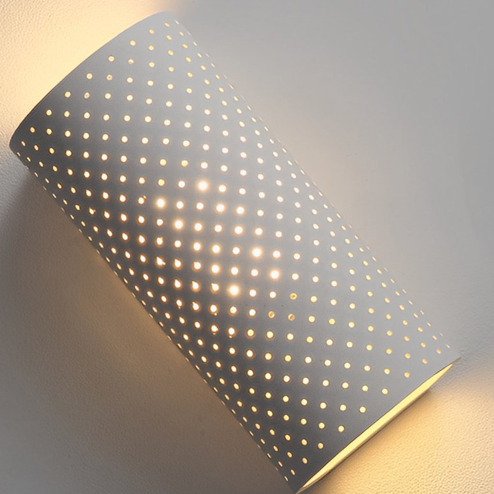 Modern Cylindrical Gypsum LED Wall Sconce - Waterproof White