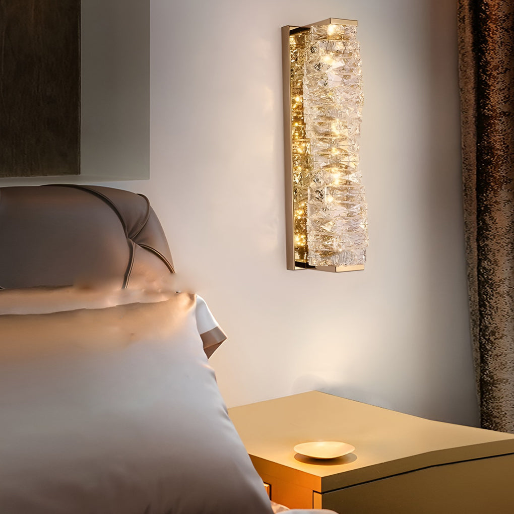 Crystal LED Wall Sconce with 3-Step Dimming - Modern Wall Light