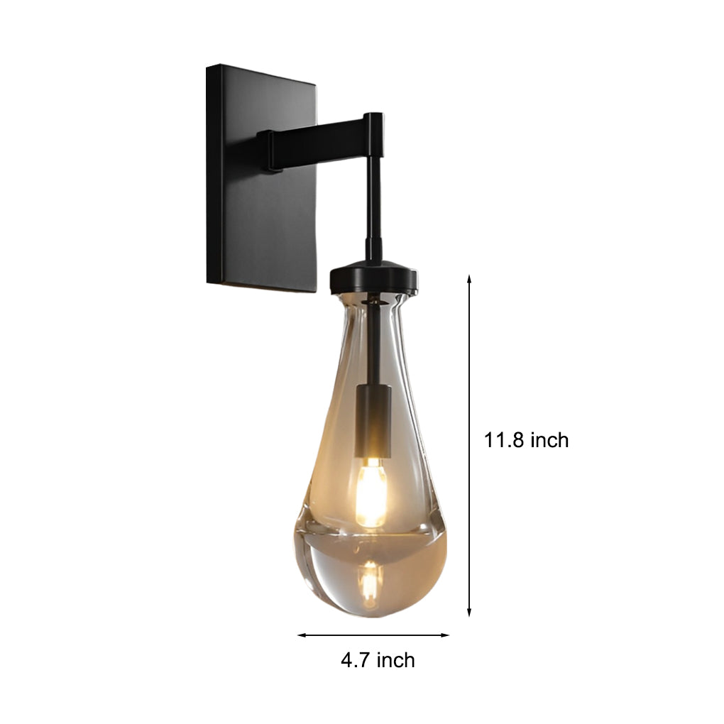 Crystal Water Drop Modern Wall Sconce with Copper Finish