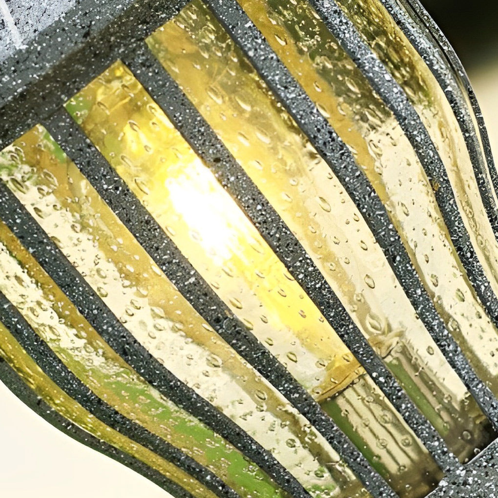 Modern Caged Pathway Light - Die-Cast Aluminum Outdoor Lamp