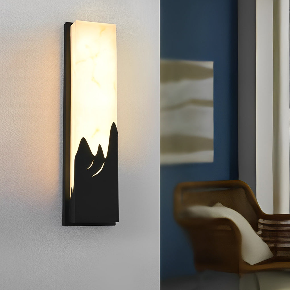 Modern Rectangular Outdoor Wall Sconce with Warm LED Lighting
