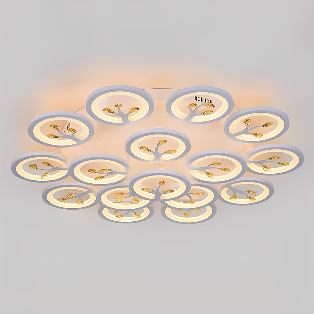 16-Light Flower Dimmable LED Flush Mount Ceiling Light White