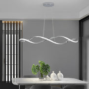 Modern Wave Pendant Light with Stepless Dimming & Remote Control