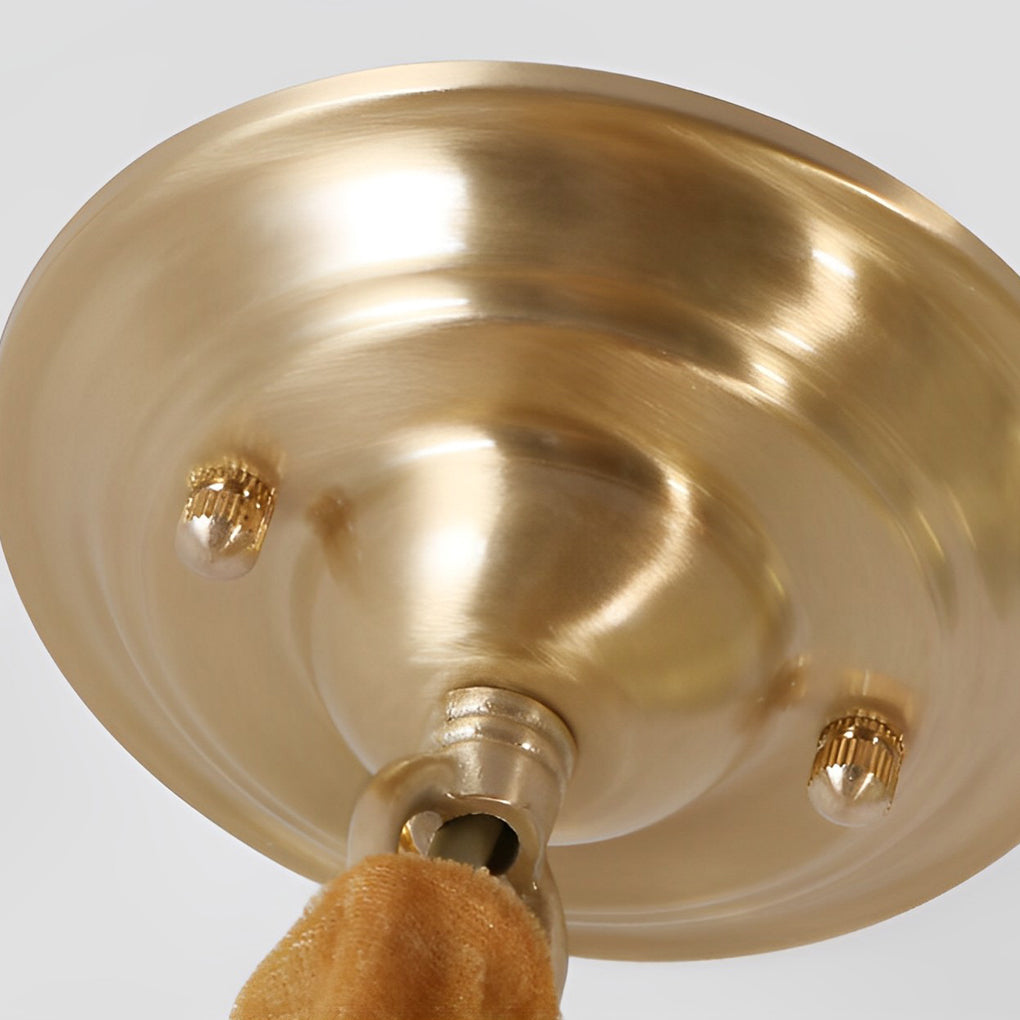 Industrial Glass Pendant Light with Copper Finish